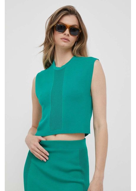 United colors of benetton top femei culoarea verde