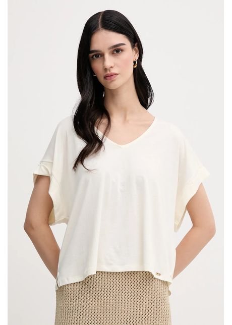 United colors of benetton tricou culoarea bej 3q225m005