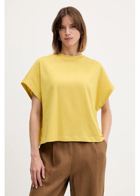 United colors of benetton tricou din bumbac culoarea galben 3096d1071