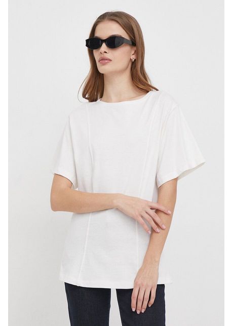 United colors of benetton tricou din bumbac femei culoarea bej