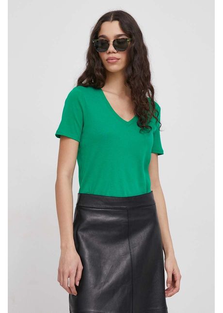 United colors of benetton tricou din bumbac femei culoarea verde
