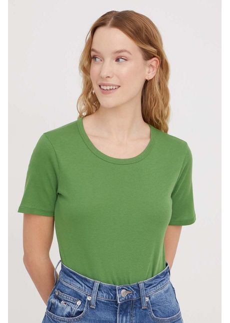 United colors of benetton tricou din bumbac femei culoarea verde