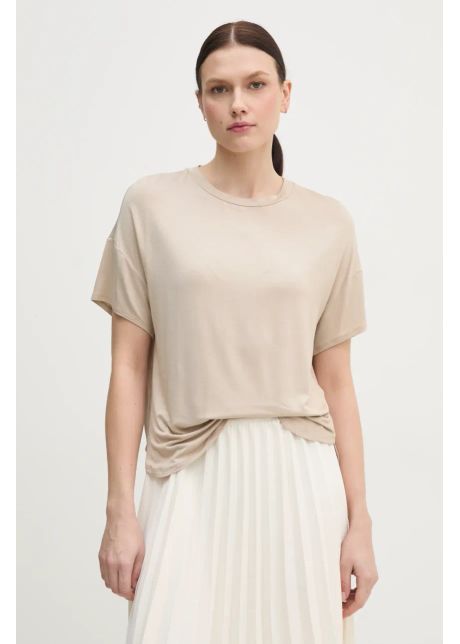 United colors of benetton tricou femei culoarea bej 3z12d101x
