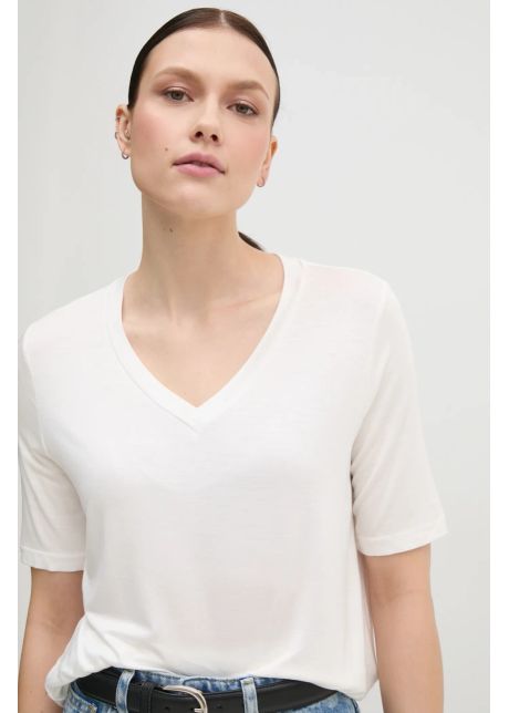 United colors of benetton tricou femei culoarea bej 3z12d401g