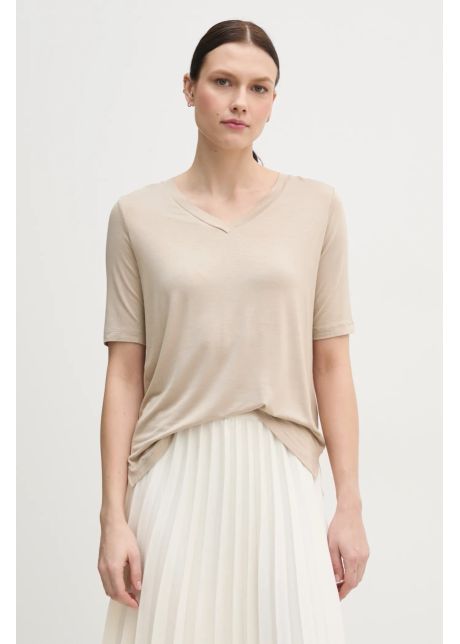 United colors of benetton tricou femei culoarea bej 3z12d401g