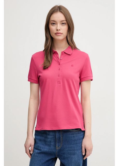 United colors of benetton tricou polo femei culoarea roz 3tqjd300w