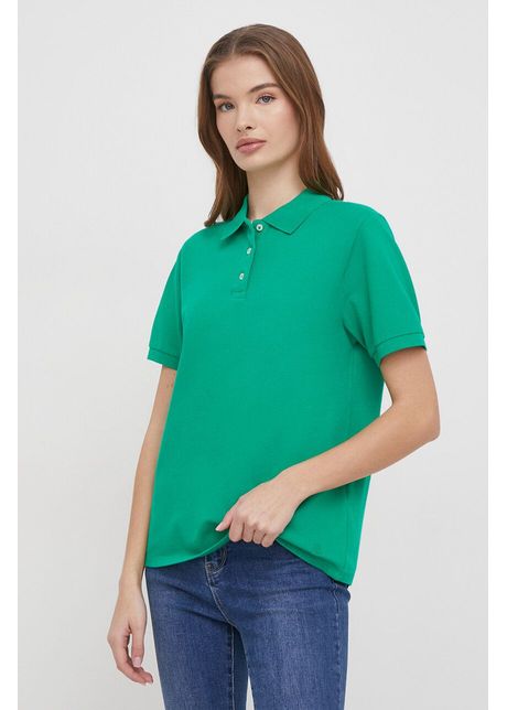 United colors of benetton tricou polo femei culoarea verde