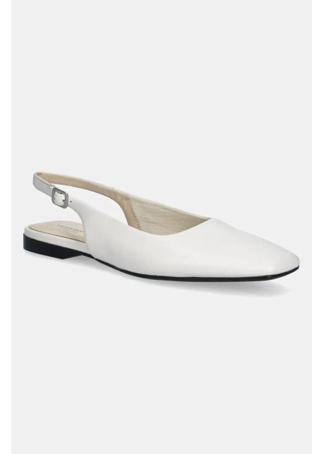 Vagabond shoemakers balerini de piele delia culoarea alb cu toc deschis 5907 201 01