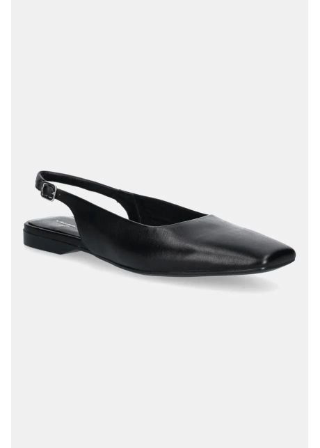 Vagabond shoemakers balerini de piele delia culoarea negru cu toc deschis 5907 201 20