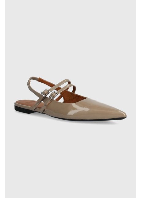 Vagabond shoemakers balerini de piele hermine culoarea bej cu toc deschis