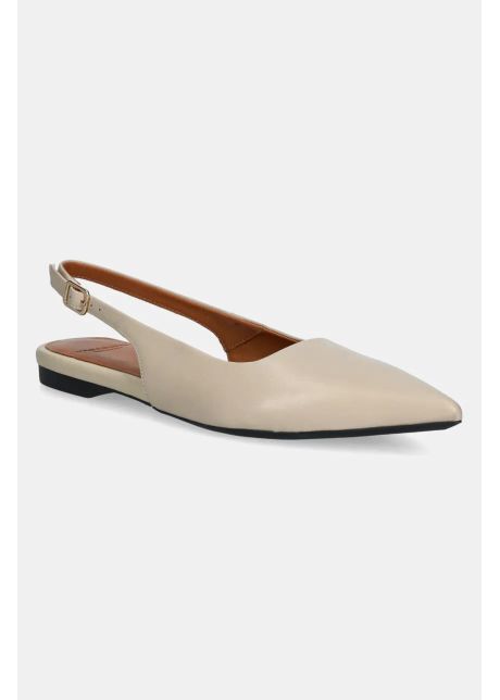 Vagabond shoemakers balerini de piele hermine culoarea bej cu toc deschis 5733 101 37