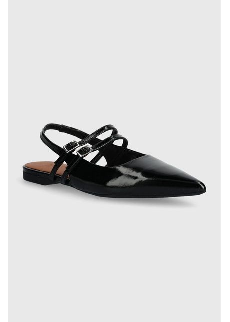 Vagabond shoemakers balerini de piele hermine culoarea negru cu toc deschis