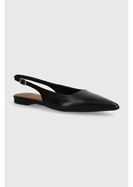 Vagabond shoemakers balerini de piele hermine culoarea negru cu toc deschis