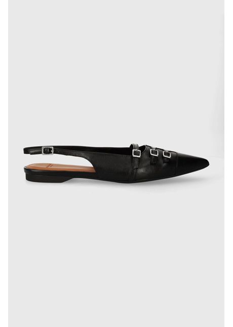 Vagabond shoemakers balerini de piele hermine culoarea negru cu toc deschis 5533 101 20