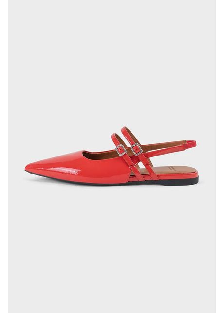 Vagabond shoemakers balerini de piele hermine culoarea rosu cu toc deschis 5733 260 76