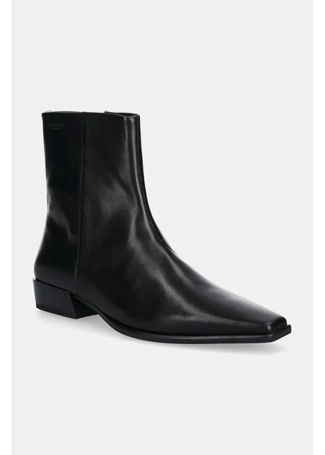 Vagabond shoemakers cizme de piele nella femei culoarea negru cu toc plat