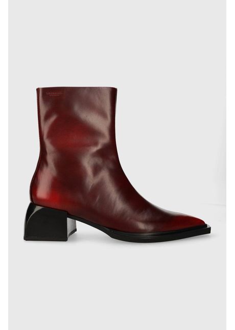 Vagabond shoemakers cizme de piele vivian femei culoarea rosu cu toc drept 5453 018 47
