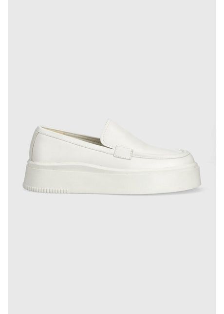 Vagabond shoemakers mocasini de piele stacy culoarea alb cu platforma 5522 101 01