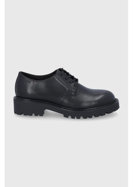 Vagabond shoemakers pantofi de piele femei culoarea negru cu toc plat
