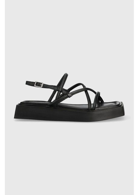Vagabond shoemakers sandale de piele evy femei culoarea negru cu platforma