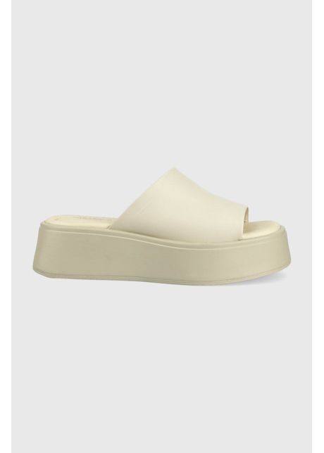 Vagabond shoemakers slapi de piele courtney femei culoarea bej cu platforma