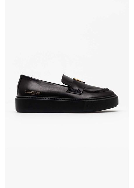 Vanda novak mocasini de piele kayla femei culoarea negru cu platforma