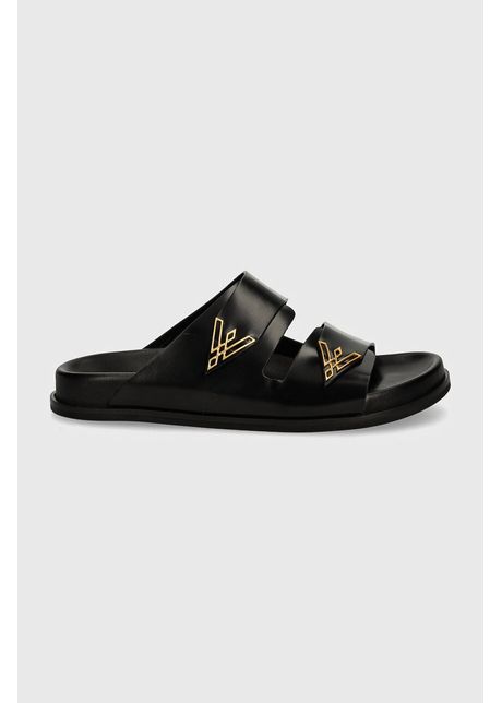 Vanda novak slapi de piele femei culoarea negru sandy cristal black
