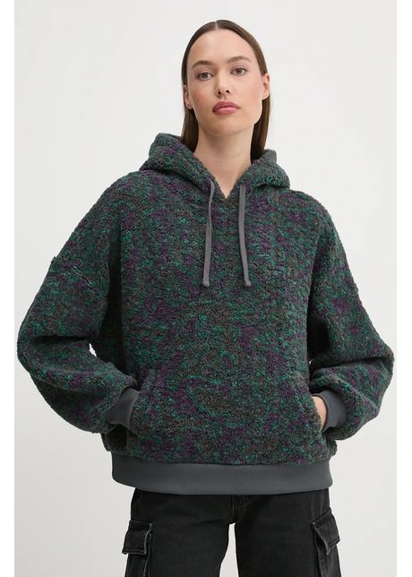 Vans hanorac fleece culoarea verde cu glug modelator vn000jtq1o71