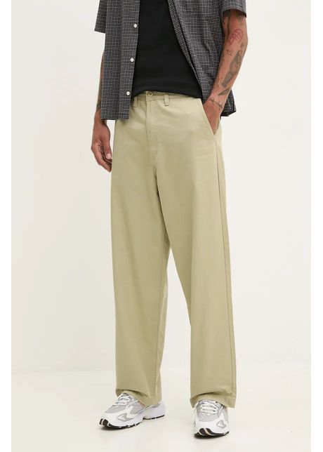 Vans pantaloni de bumbac culoarea verde cu fason chinos vn000hzdd3z1
