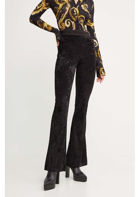 Versace jeans couture colanti femei culoarea negru neted 77hac107 j0153