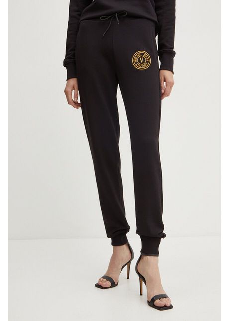 Versace jeans couture pantaloni de trening din bumbac culoarea negru cu imprimeu 77haat00 cf01t