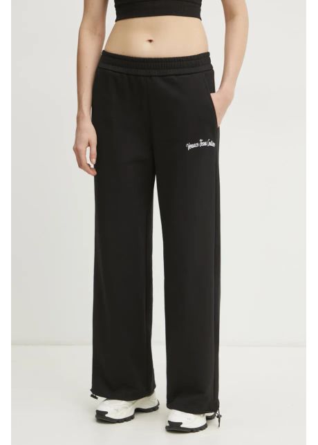Versace jeans couture pantaloni de trening din bumbac femei culoarea negru cu imprimeu 78haac08 cf00c