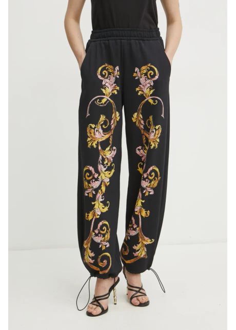 Versace jeans couture pantaloni de trening din bumbac femei culoarea negru modelator 78haa3p0 fs194