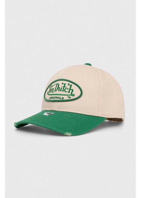Von dutch apc de baseball din bumbac culoarea verde cu imprimeu