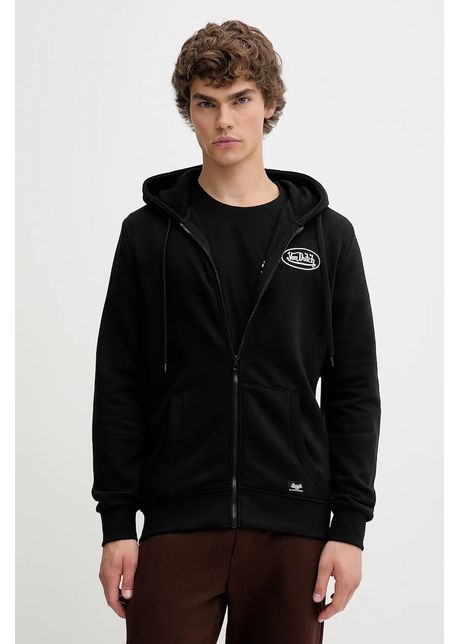 Von Dutch bluză culoarea negru, cu glugă, uni, VD.1.SWZ.SLI