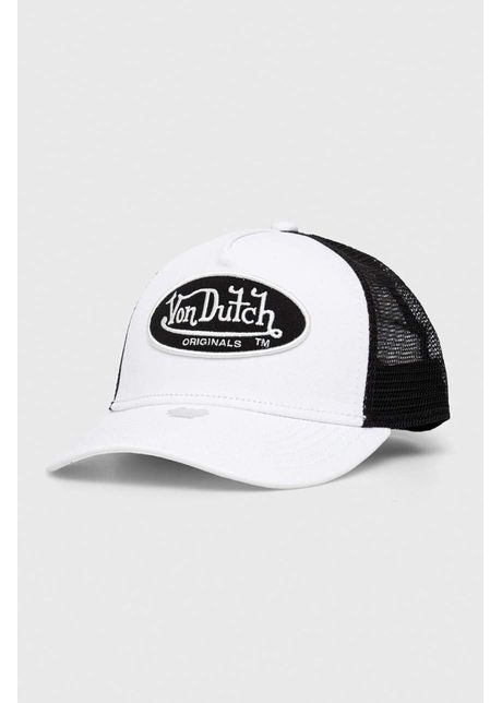 Von dutch sapca culoarea alb cu imprimeu