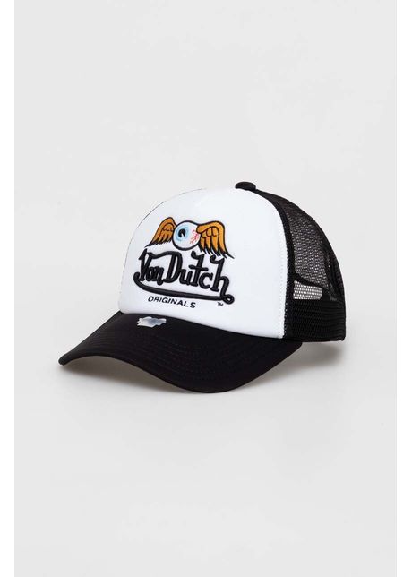 Von dutch sapca culoarea alb cu imprimeu