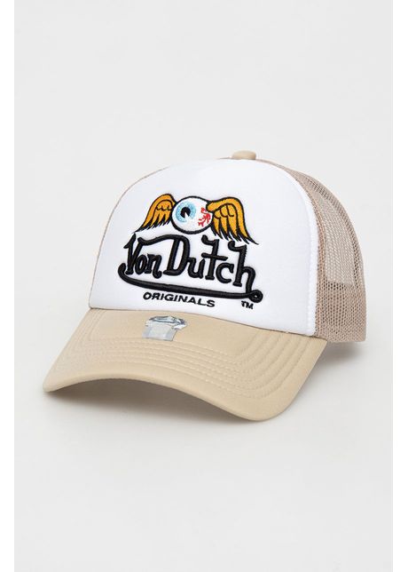 Von dutch sapca culoarea bej cu imprimeu