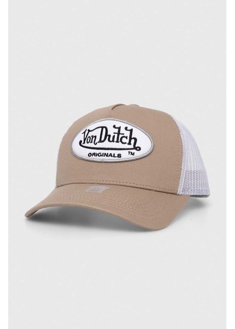 Von dutch sapca culoarea bej cu imprimeu