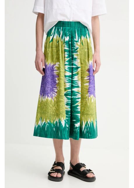 Weekend max mara fust din bumbac culoarea verde midi evazati 2515101036600