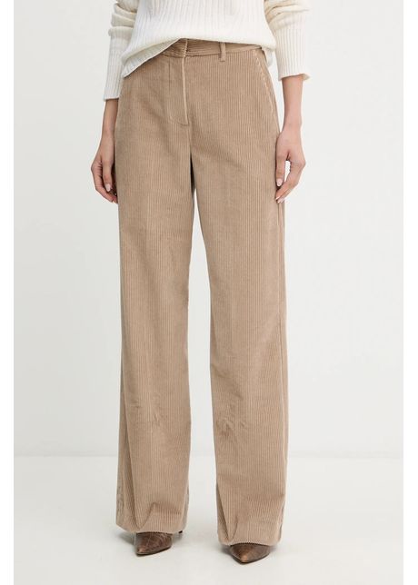 Weekend Max Mara pantaloni de catifea cord TANIA culoarea bej, drept, high waist, 2525136092600