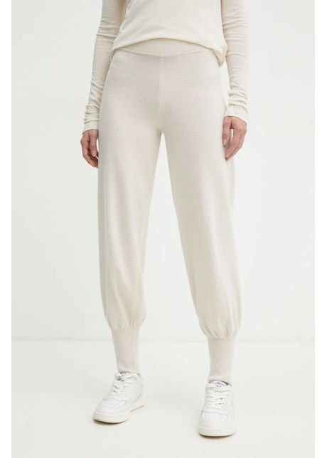 Weekend max mara pantaloni de trening de l n culoarea bej neted 2425336023600