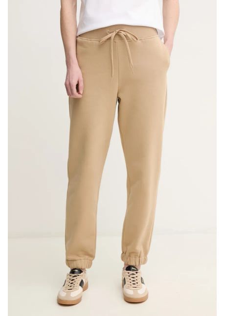 Weekend max mara pantaloni de trening din bumbac femei culoarea bej uni 2515781031600