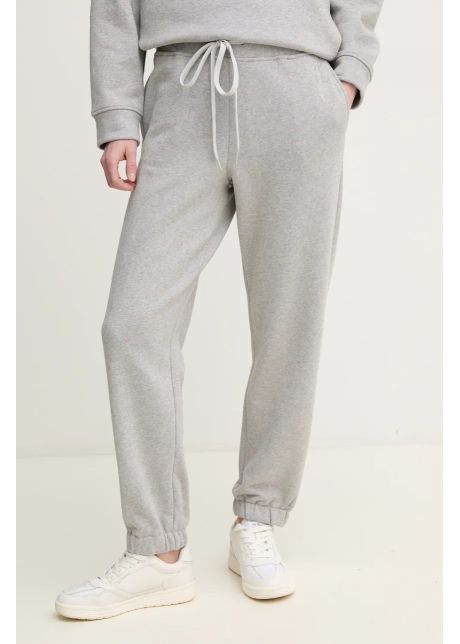 Weekend max mara pantaloni de trening din bumbac femei culoarea gri uni 2515781031600