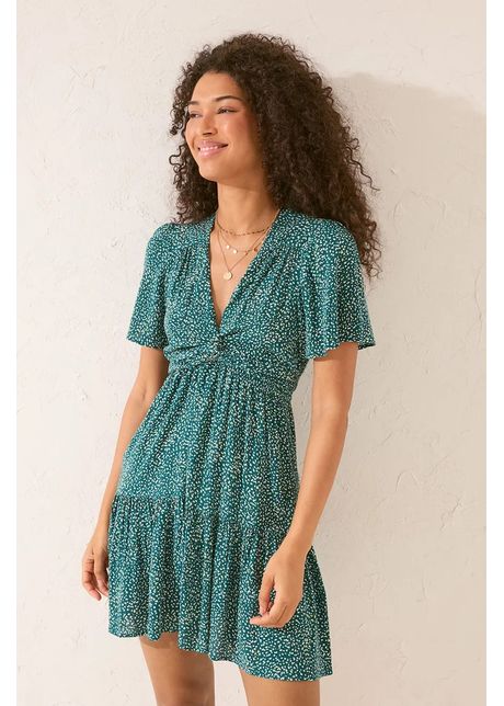 Women secret rochie culoarea verde mini evazat 5549922