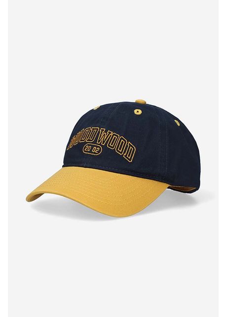 Wood wood apc de baseball din bumbac brian culoarea bleumarin cu imprimeu 12230807 7083 lightsand