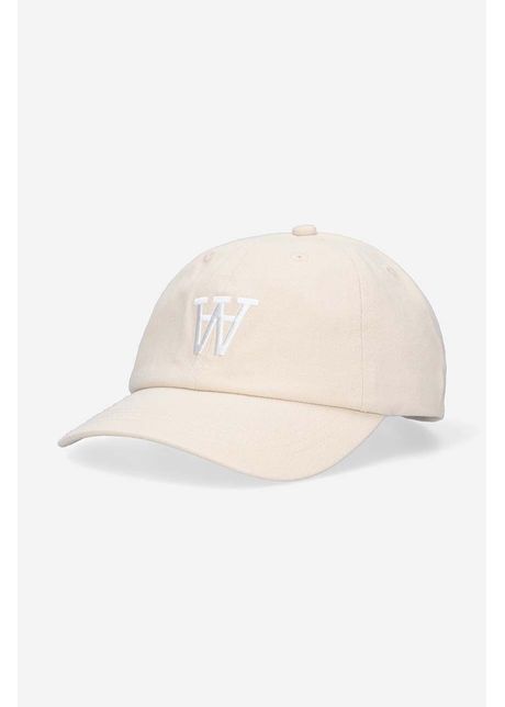 Wood wood apc de baseball din bumbac eli aa culoarea alb cu imprimeu 10250811 7083 offwhite