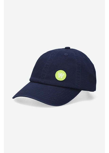Wood wood apc de baseball din bumbac eli culoarea bleumarin cu imprimeu 10250800 7083 offwhite