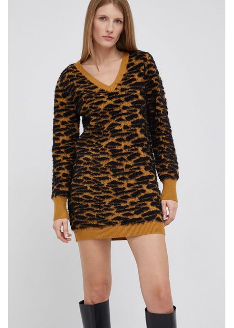 Xt studio rochie culoarea galben mini model dreapt