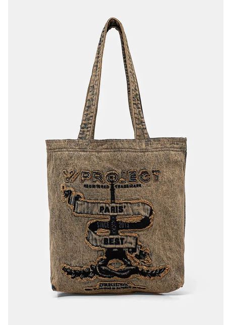 Y project geant din denim paris best tote bag culoarea bej 620ba004
